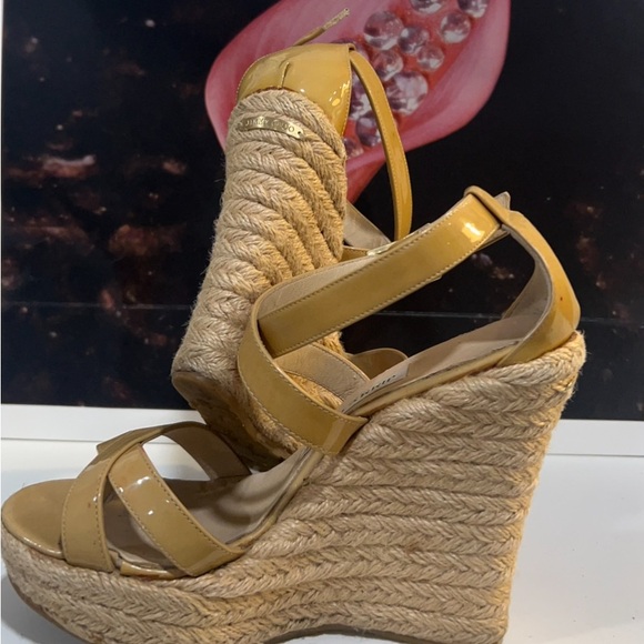 Jimmy Choo Mustard Platform Wedges - Picture 1 of 2